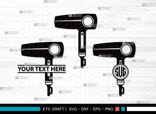 Hair Dryer Monogram SVG | Blow Dryer Svg | Barber Tools Svg | Hair Blower Svg | Hair Stylist Svg | Hair Dryer Monogram SVG ETC Craft 