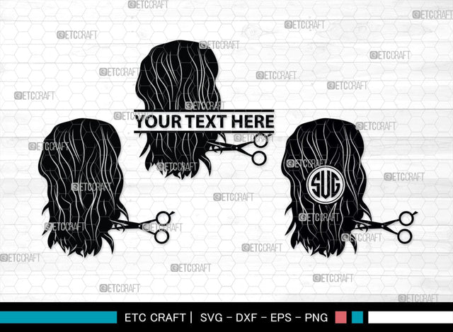 Hair Salon Monogram, Hair Salon Silhouette, Hair Salon SVG, Hair Comb Svg, Comb Svg, Hairdresser Svg, SB00196 SVG ETC Craft 