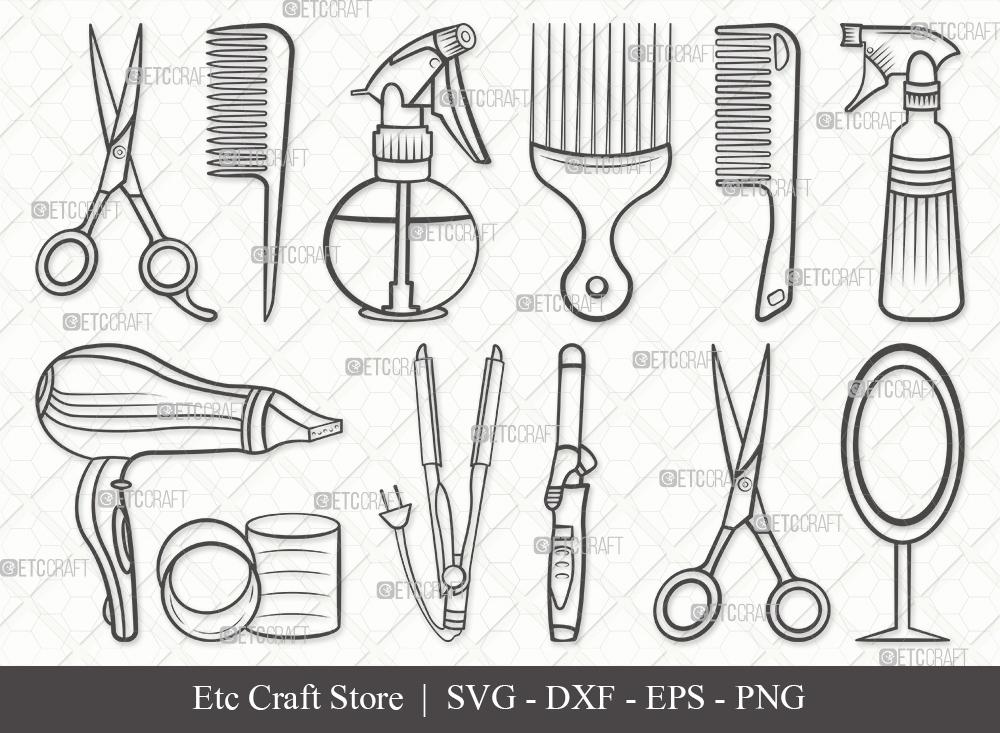 Barbershop Scissors Comb Badge PNG & SVG Design For T-Shirts