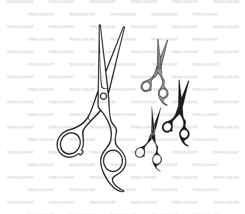Hair salon scissors. Cut file for Cricut. Clip Art silhouette (eps, svg