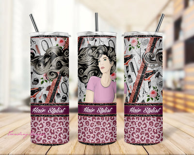 Hair Stylist 20oz Skinny Tumbler Png, Hair Hustler Tumbler, Hair stylist sublimatation png, Barber, Salon, Hairdresser png Sublimation TrendingDesign 