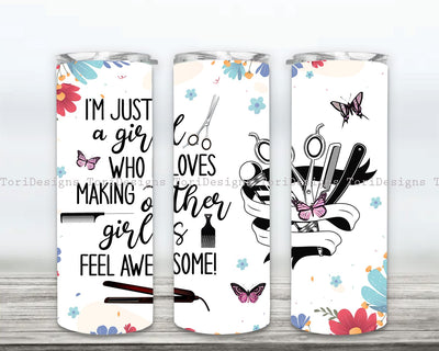 Hair Stylist 20oz Skinny Tumbler Sublimation Design Templates, Straight PNG Digital Download Sublimation ToriDesigns 