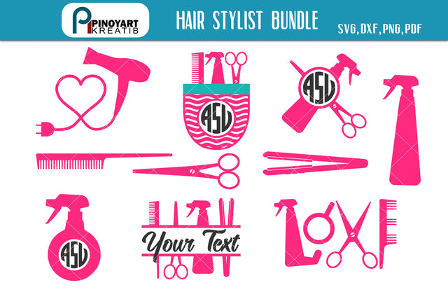 Hair Stylist Svg Bundle SVG Pinoyart Kreatib
