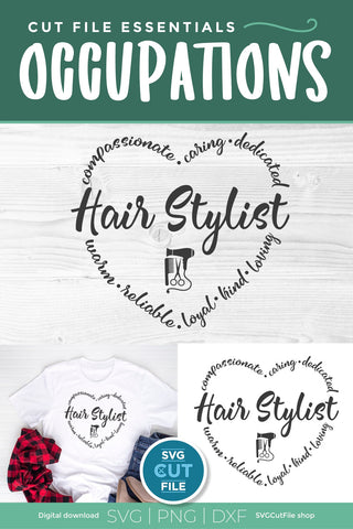 Hair Stylist svg - cosmetologist or salon svg for crafters SVG SVG Cut File 
