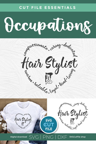 Hair Stylist svg - cosmetologist or salon svg for crafters SVG SVG Cut File 