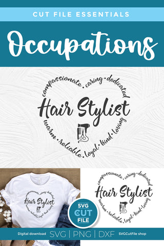 Hair Stylist svg - cosmetologist or salon svg for crafters SVG SVG Cut File 