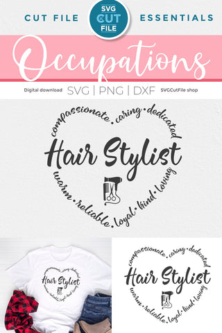 Hair Stylist svg - cosmetologist or salon svg for crafters SVG SVG Cut File 