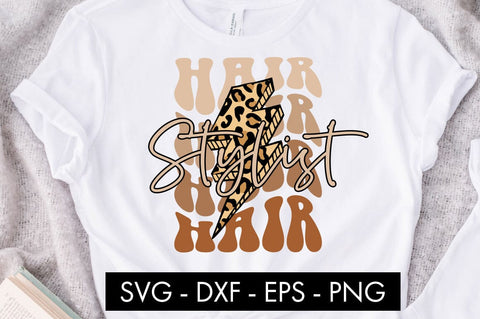 Hair Stylist Thunderbolt SVG Cut File PNG SVG Freeling Design House 