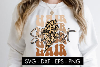 Hair Stylist Thunderbolt SVG Cut File PNG SVG Freeling Design House 