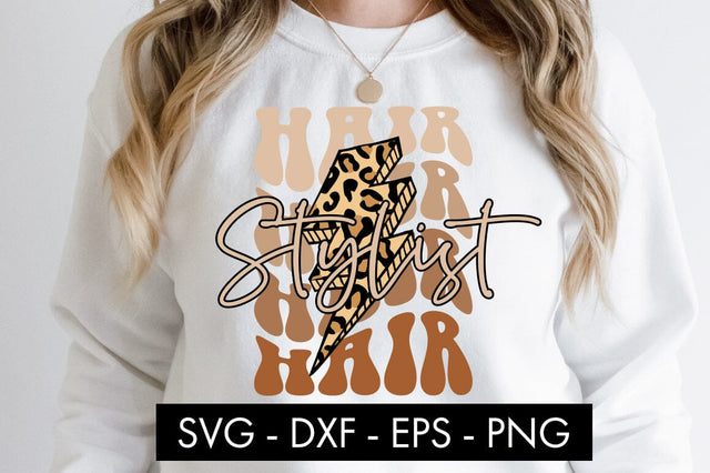 Hair Stylist Thunderbolt SVG Cut File PNG SVG Freeling Design House 