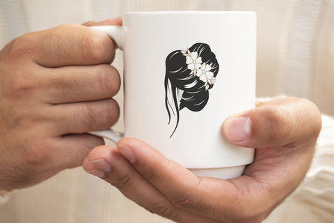 Hair with Flower svg cut file SVG SmmrDesign 