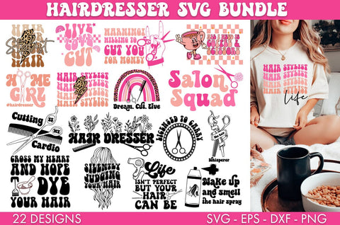 Hairdresser Hairstylist SVG Bundle PNG Sublimation SVG Freeling Design House 