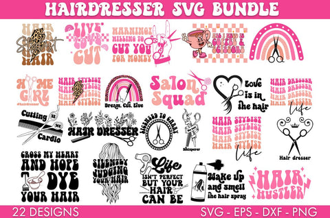 Hairdresser Hairstylist SVG Bundle PNG Sublimation SVG Freeling Design House 