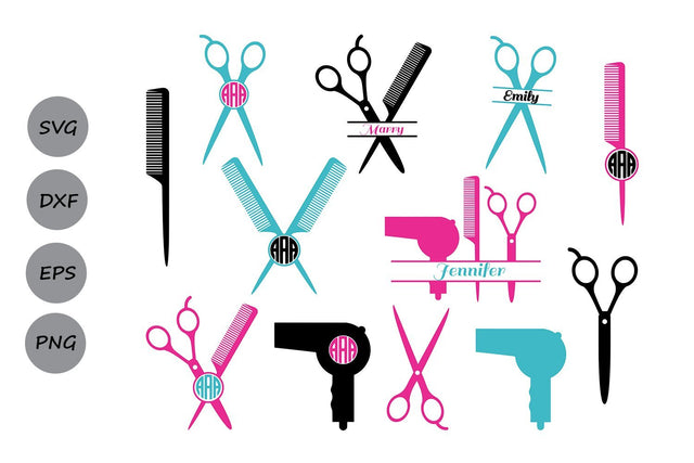 Hairdresser Monogram| Hairdresser SVG Cut Files SVG CosmosFineArt 