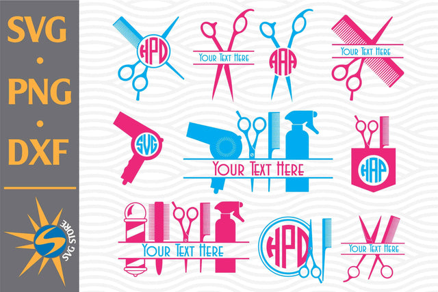 Hairdresser Monogram SVG, PNG, DXF Digital Files Include SVG SVGStoreShop 