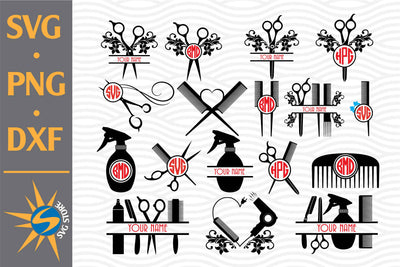 Hairdresser Monogram SVG, PNG, DXF Digital Files Include SVG SVGStoreShop 