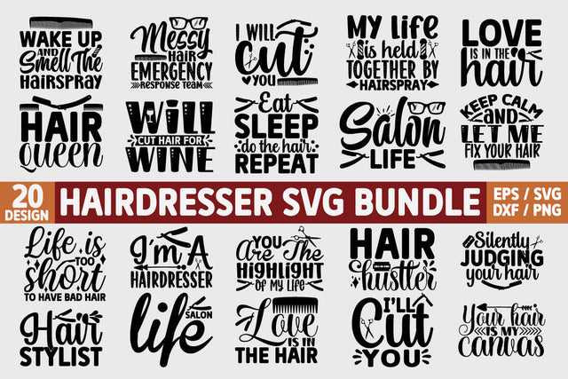 Hairdresser SVG Bundle Cut File SVG akazaddesign 