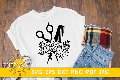 Hairdresser SVG bundle | Floral Hairdresser SVG bundle SVG CutsunSVG 