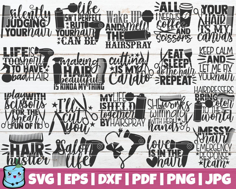 Hairdresser SVG Bundle SVG MintyMarshmallows 