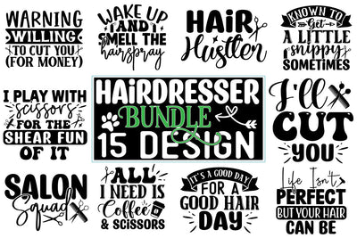 Hairdresser SVG Design Bundle SVG CraftingStudio 