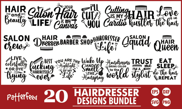 Hairdresser SVG Designs Bundle SVG PatternFeed8 