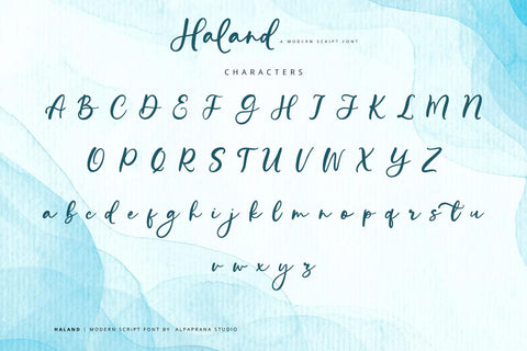 Haland - Modern Script Font Font Alpaprana Studio 