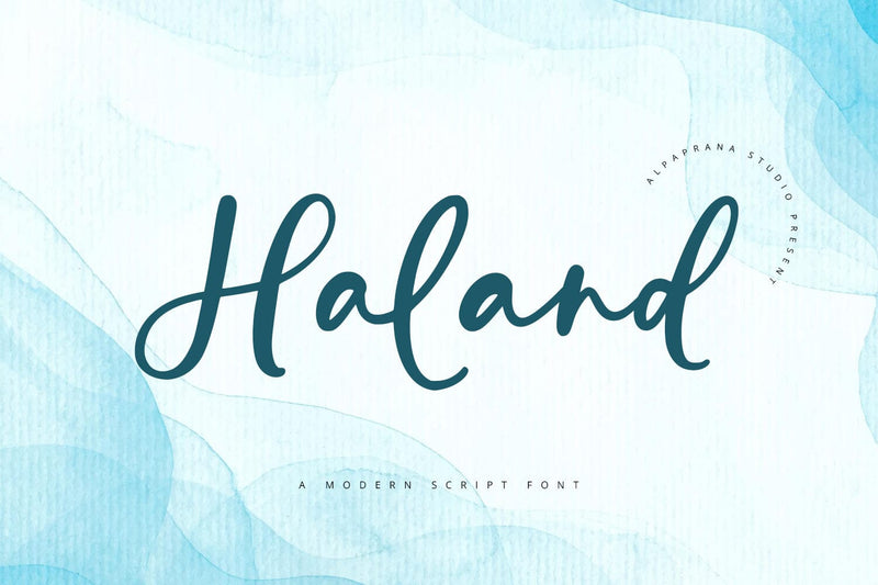 Haland - Modern Script Font Font Alpaprana Studio 