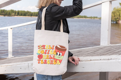 Half Coffee Half Teacher PNG Design Sublimation Rupkotha 