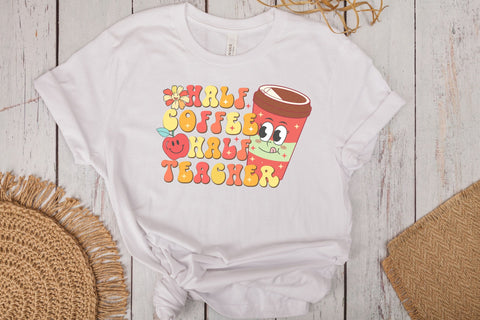 Half Coffee Half Teacher PNG Design Sublimation Rupkotha 