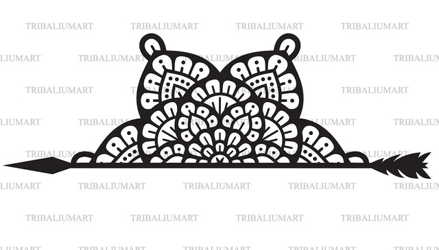 Half mandala and arrow SVG TribaliumArtSF 