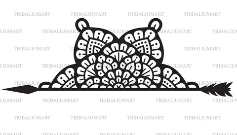 Half mandala and arrow SVG TribaliumArtSF 
