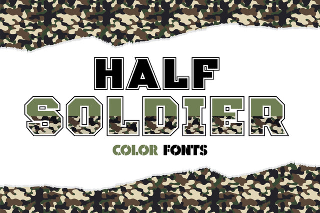 Half Soldier Color Fonts Font Fox7 By Rattana 