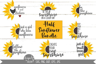 Half Sunflower Design Bundle SVG Designs by Jolein 