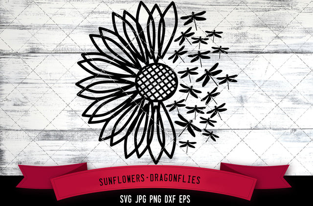 Half Sunflower svg, dragonfly svg, darning needle svg, sewing needle svg, maturity, cut files for Cricut, Silhouette Design, Svg, PNG, Dxf SVG Loveleen Kaur 
