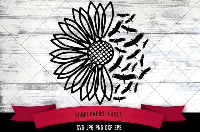 Half Sunflower svg, eagle svg, hawk svg, Independence day svg, fourth of July svg, cut files for Cricut, Silhouette Design, Svg, PNG, Dxf SVG Loveleen Kaur 