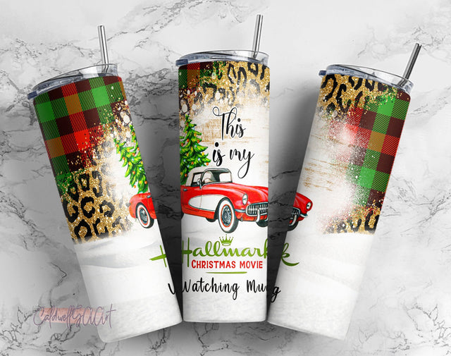 Hallmark Christmas Movie 20oz Tumbler Wrap,Snowman Xmas Truck Tumbler PNG Merry Christmas Tumbler Template,Winter Scene Tumbler PNG Download Sublimation CaldwellArt 