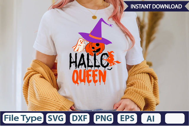 Hallo Queen SVG Cut File SVGs,Quotes and Sayings,Food & Drink,On Sale, Print & Cut SVG DesignPlante 503 