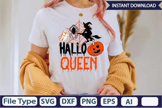 Hallo Queen SVG Cut File SVGs,Quotes and Sayings,Food & Drink,On Sale, Print & Cut SVG DesignPlante 503 