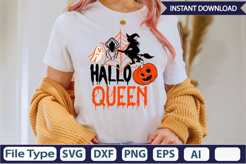 Hallo Queen SVG Cut File SVGs,Quotes and Sayings,Food & Drink,On Sale, Print & Cut SVG DesignPlante 503 