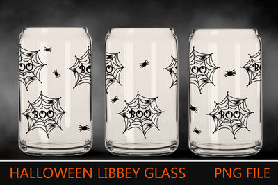 Halloween 11 oz libbey can glass wrap with spider web Sublimation AnastasiyaArtDesign 