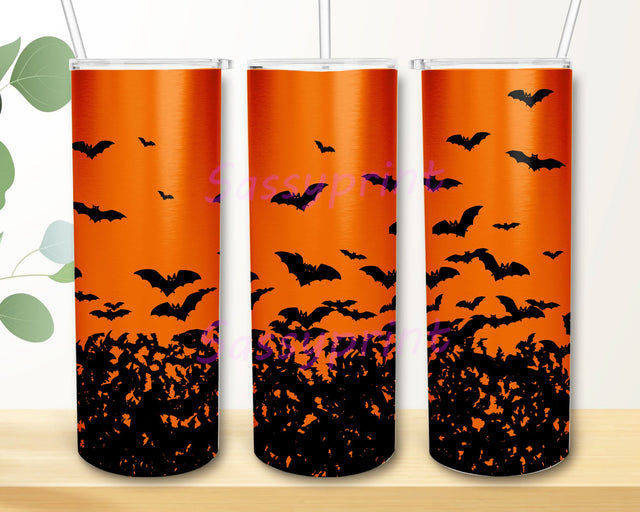 Halloween 20 oz Skinny Tumbler Bat Shit Crazy Sublimation Design PNG, Autumn Design, Witchy Vibes Tumbler, Spooky Tumbler PNG Sublimation sassyprint 