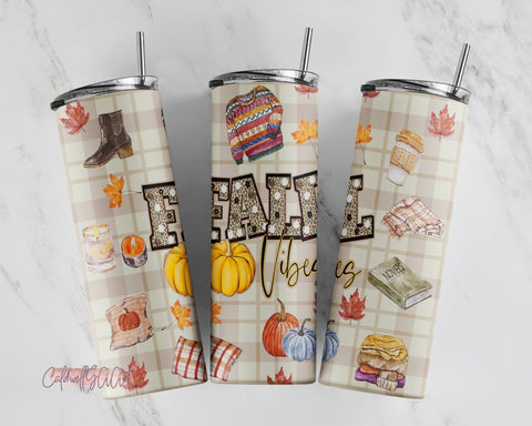 Halloween 20 oz Skinny Tumbler Fall Vibes Sublimation Design PNG, Autumn Design, Fall Tumbler, Cute Funny Design Tumbler Png Sublimation CaldwellArt 