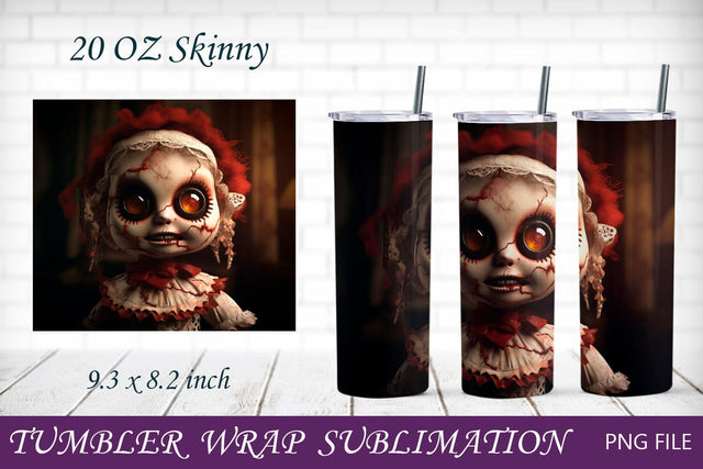 Halloween 20 oz tumbler, Horror tumbler wrap sublimation Sublimation AnastasiyaArtDesign 