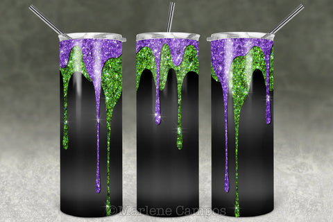 Halloween 20oz Skinny Tumbler | Glitter, Slime Purple and Green Sublimation Marlene Campos 