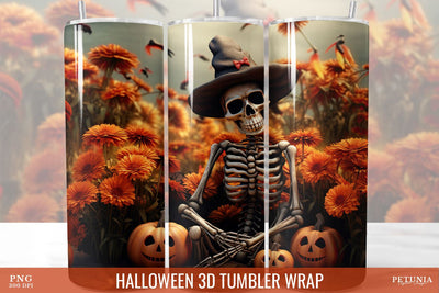 Halloween 3D Tumbler Wrap, 3D Tumbler Sublimation Design Sublimation Petunia Digital Design 
