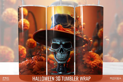 Halloween 3D Tumbler Wrap, 3D Tumbler Sublimation Design Sublimation Petunia Digital Design 