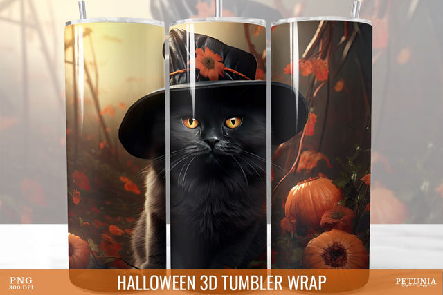 Halloween 3D Tumbler Wrap | 3D Tumbler Sublimation Design Sublimation Petunia Digital Design 