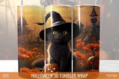 Halloween 3D Tumbler Wrap | 3D Tumbler Sublimation Design Sublimation Petunia Digital Design 