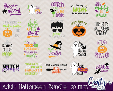 Halloween Adult Bundle - Funny Adult Halloween SVG Crafty Mama Studios 