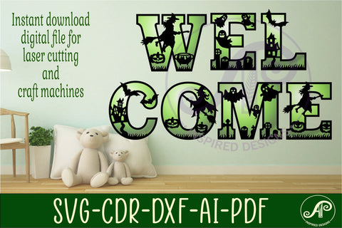 Halloween alphabet letter set bundle . 105 layered letters SVG APInspireddesigns 